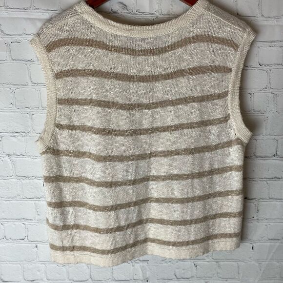 Knot Sisters Stripe Pullover Sleeveless Sweater Tank L - Picture 7 of 7